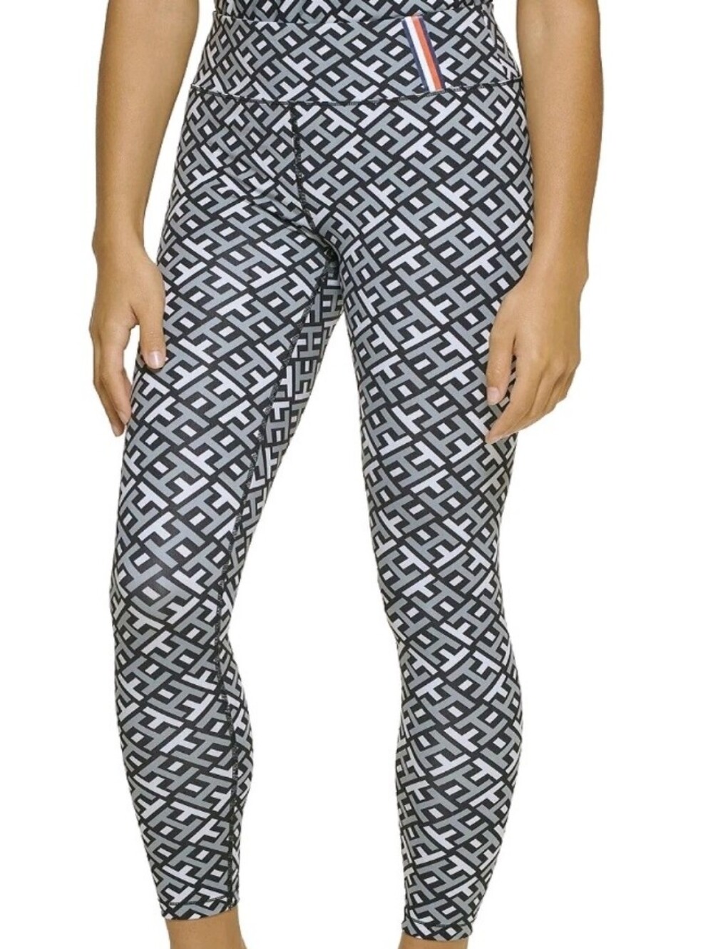 Tommy Hilfiger Monogram High-Rise Leggings - Black & White